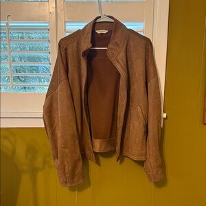 Max Studio Tan Faux Suede Jacket